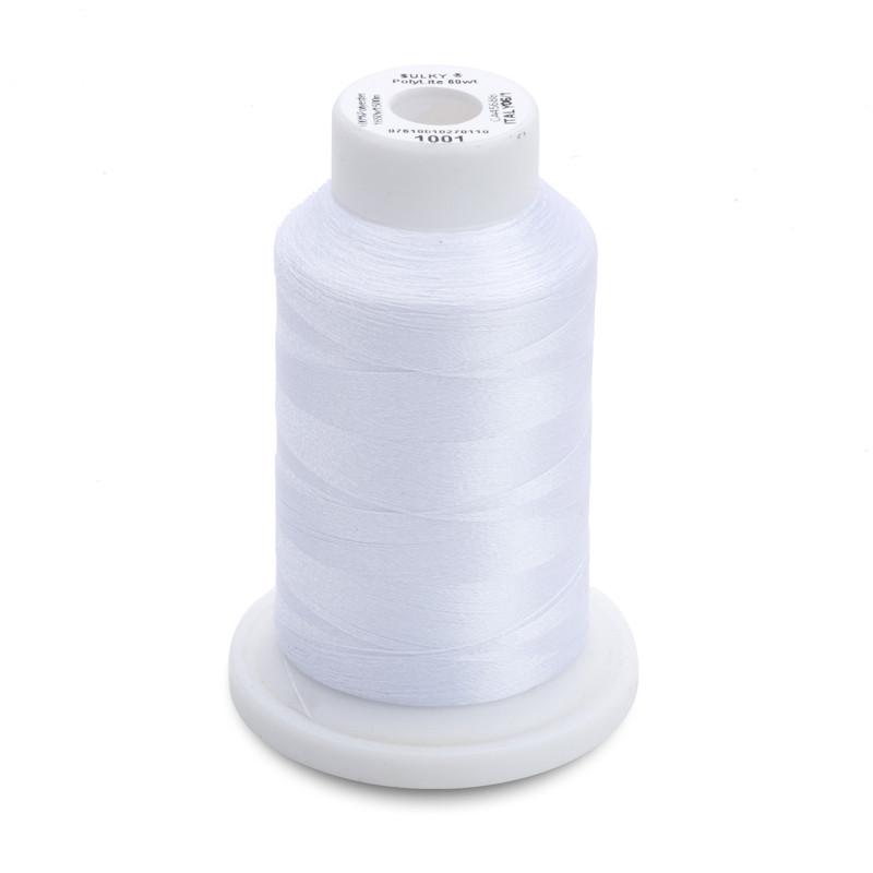 Sulky 60 Wt. PolyLite Thread - Bright White - 1,650 yd. Spool